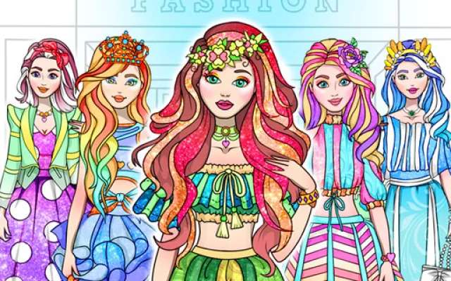 Girl Coloring Dress Up Games